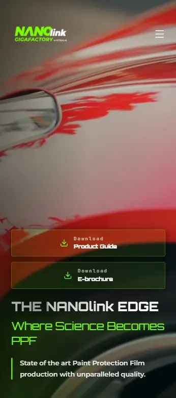 NANOlink Australia homepage on a phone